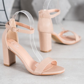 Small Swan Elegantne sandale s visokim potpeticama smeđa 1