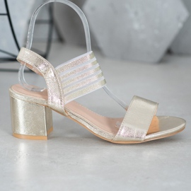 Small Swan Sjajne sandale koje klize zlatna 2