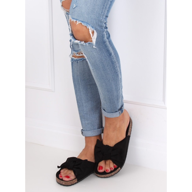 Crne 10-218 papuče od đona od crnog pluta crna 1