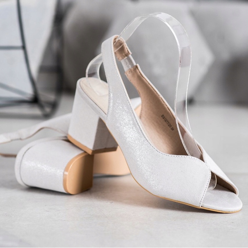 Filippo Ležerne sandale na visoku petu siva 1