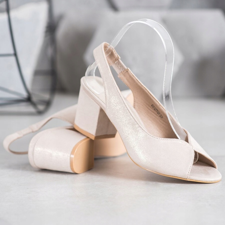 Filippo Ležerne sandale na visoku petu zlatni 2