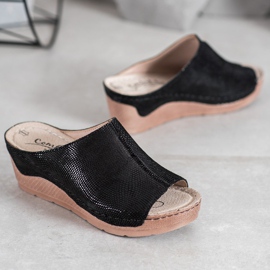 Filippo Crne kožne papuče crno 1