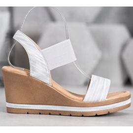 Sea Elves Elegantne sandale na klin siva 2