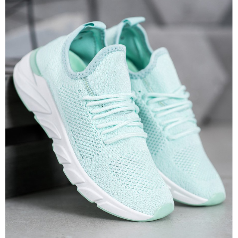 Lemax Tekstilne tenisice na platformi zelena 1