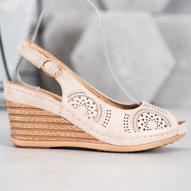 Evento Ažur sandale s eko kožom smeđa 1