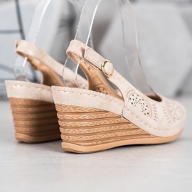 Evento Ažur sandale s eko kožom smeđa 2