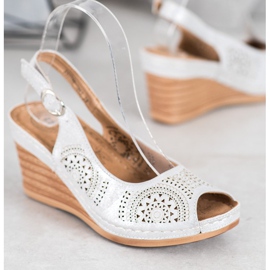 Evento Ažur sandale s eko kožom siva 1