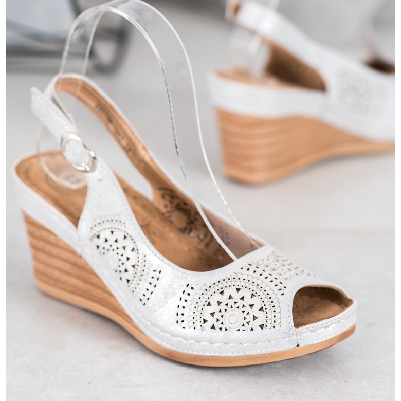 Evento Ažur sandale s eko kožom siva 1