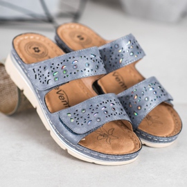 Evento Udobne papuče na čičak plava 1