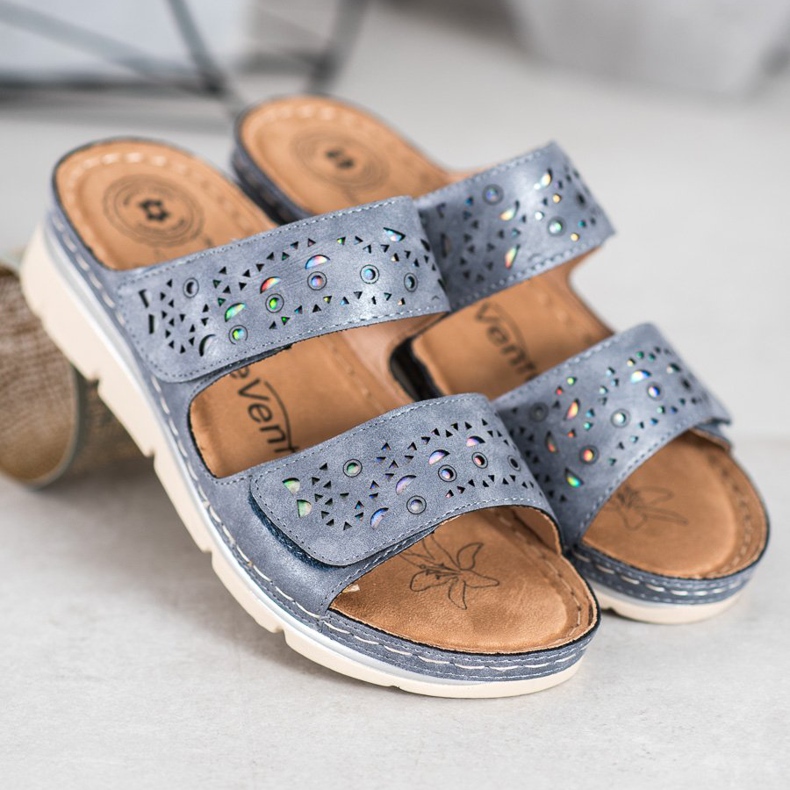 Evento Udobne papuče na čičak plava 1