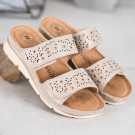 Evento Udobne papuče na čičak smeđa 1