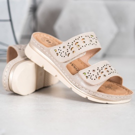 Evento Udobne papuče na čičak smeđa 2