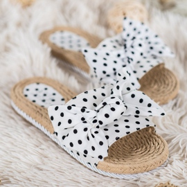 Small Swan Modne papuče s mašnom bijela 1