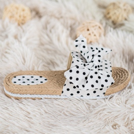 Small Swan Modne papuče s mašnom bijela 2