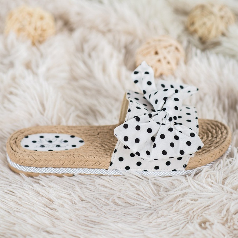 Small Swan Modne papuče s mašnom bijela 2