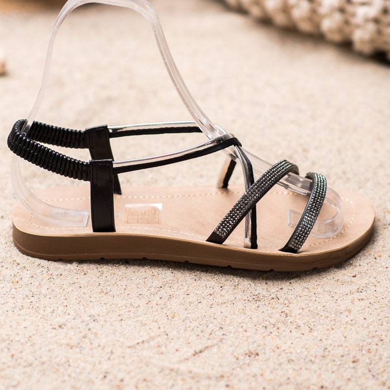 Sea Elves Sandale sa srebrnim ukrasima crna 2