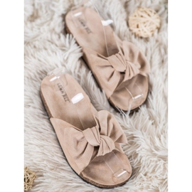 SHELOVET Papuče od antilopa s mašnom smeđa 2