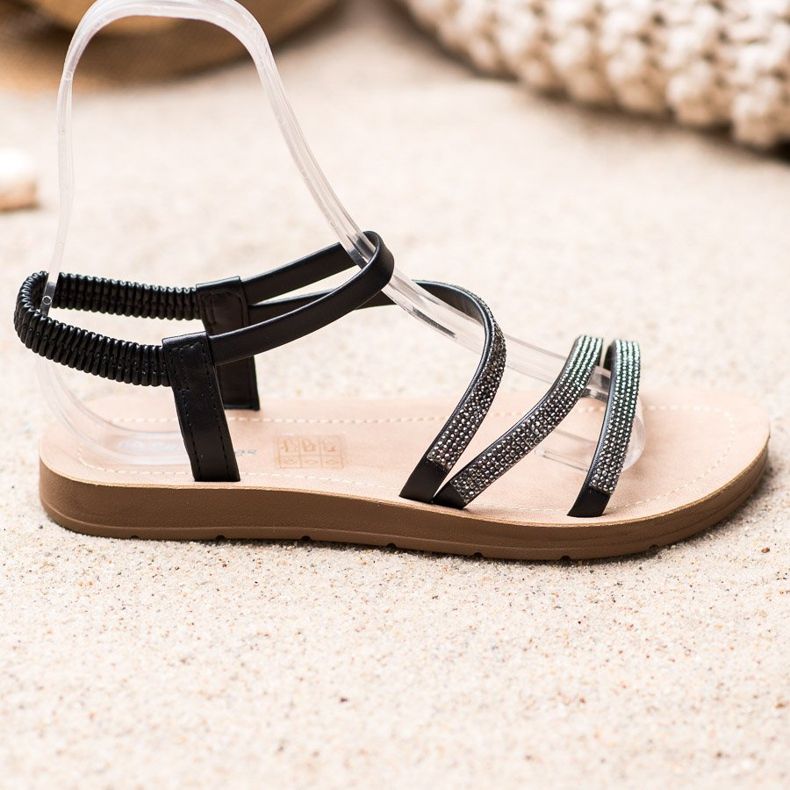 Sea Elves Elegantne sandale koje se navlače crno 1