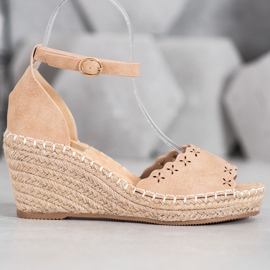 Evento Sandale s ažurnim uzorkom smeđa 1