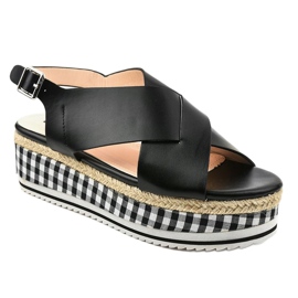 Crne sandale na platformi 1507-1 crno 1