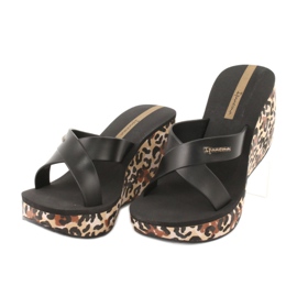 Ipanema 82856 ženske papuče na klin smeđa crna 2