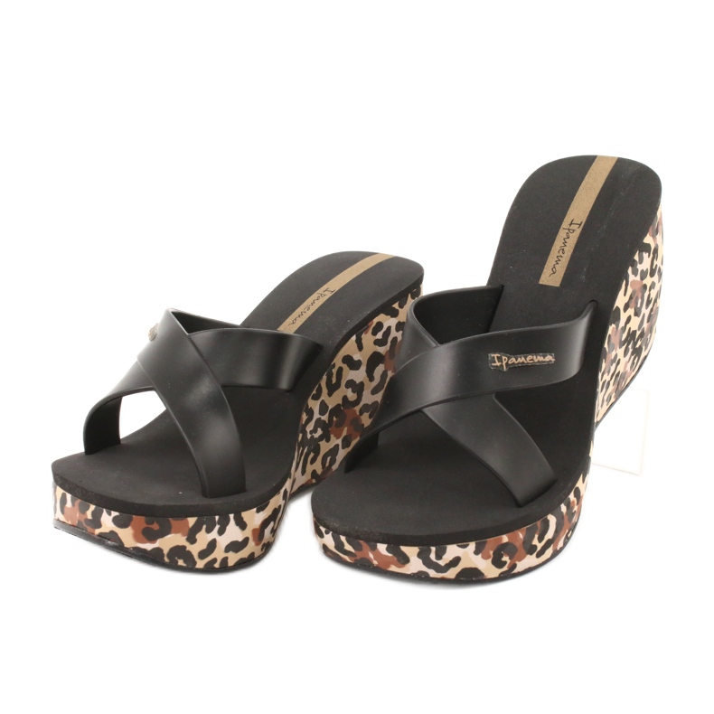 Ipanema 82856 ženske papuče na klin smeđa crno 2