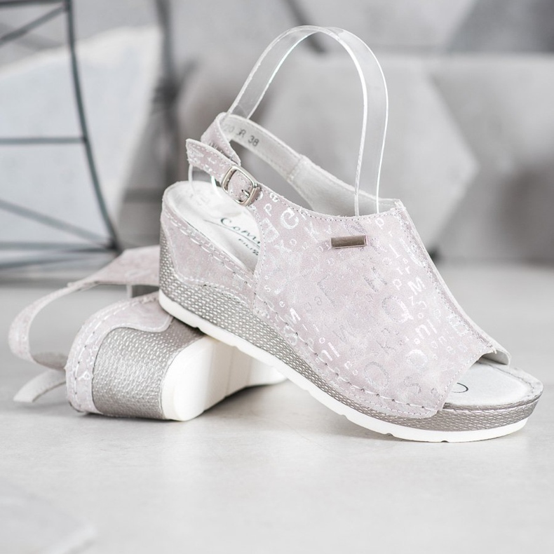 Filippo Sandale odjevene u kožu siva 1