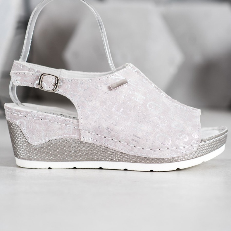 Filippo Sandale odjevene u kožu siva 2