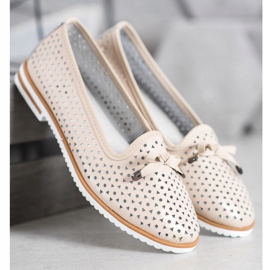 SHELOVET Kožne cipele s ažurnim uzorkom smeđa 1