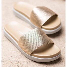 SHELOVET Klasične zlatne papuče zlatni 1