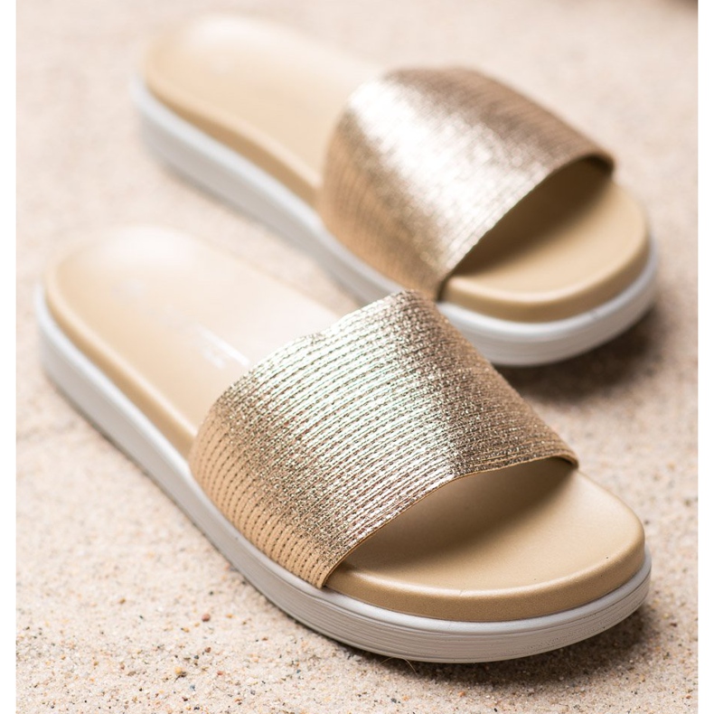 SHELOVET Klasične zlatne papuče zlatni 1