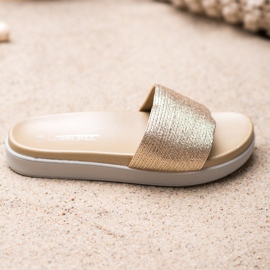 SHELOVET Klasične zlatne papuče zlatni 2