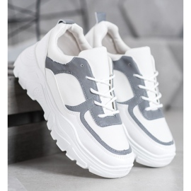 SHELOVET Modne tenisice s vezicama bijela 1