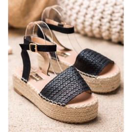Weide Espadrile sandale na platformi crno 1