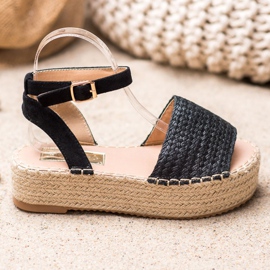 Weide Espadrile sandale na platformi crna 2