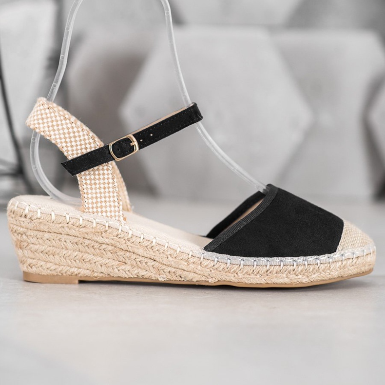 Best Shoes Crne espadrile sandale crno 1