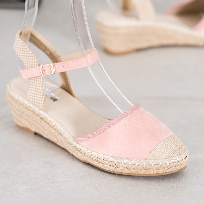 Best Shoes Svijetlo ružičaste sandale Espadrilles ružičasta 1