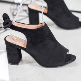 SHELOVET Sandale s visokim potpeticama crna 1