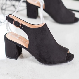 SHELOVET Klasične sandale na visoku petu crna 1