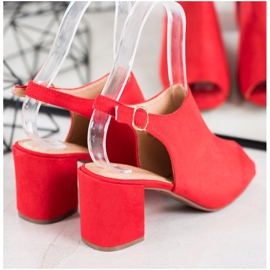 SHELOVET Klasične sandale na visoku petu crvena 1