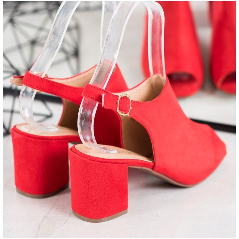 SHELOVET Klasične sandale na visoku petu crvena 1