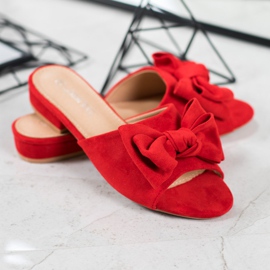 SHELOVET Crveni japanke na ravnoj peti crvena 1