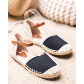 SHELOVET Tekstilne espadrile crno 1