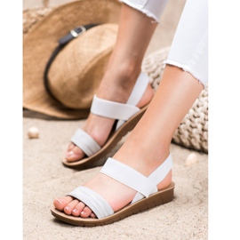 Sea Elves Klizne sandale na platformi bijela siva 1