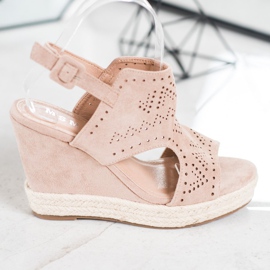 SHELOVET Ažurni klinovi smeđa 2