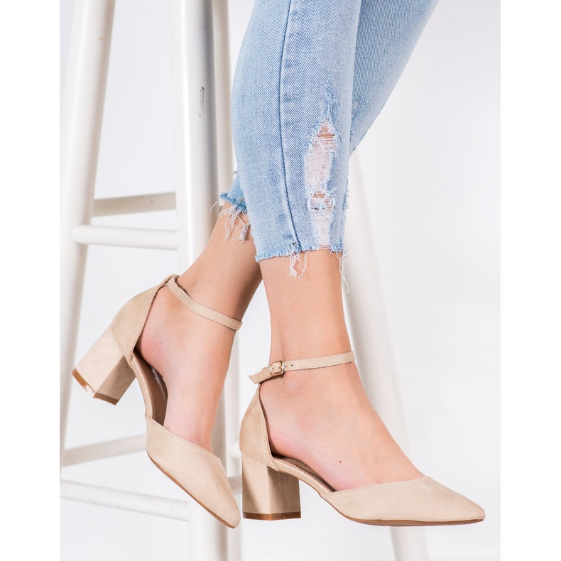 SHELOVET Klasične pumpe sa kopčom smeđa 1