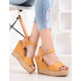 Clowse Žute sandale na visoku petu žuta boja 1