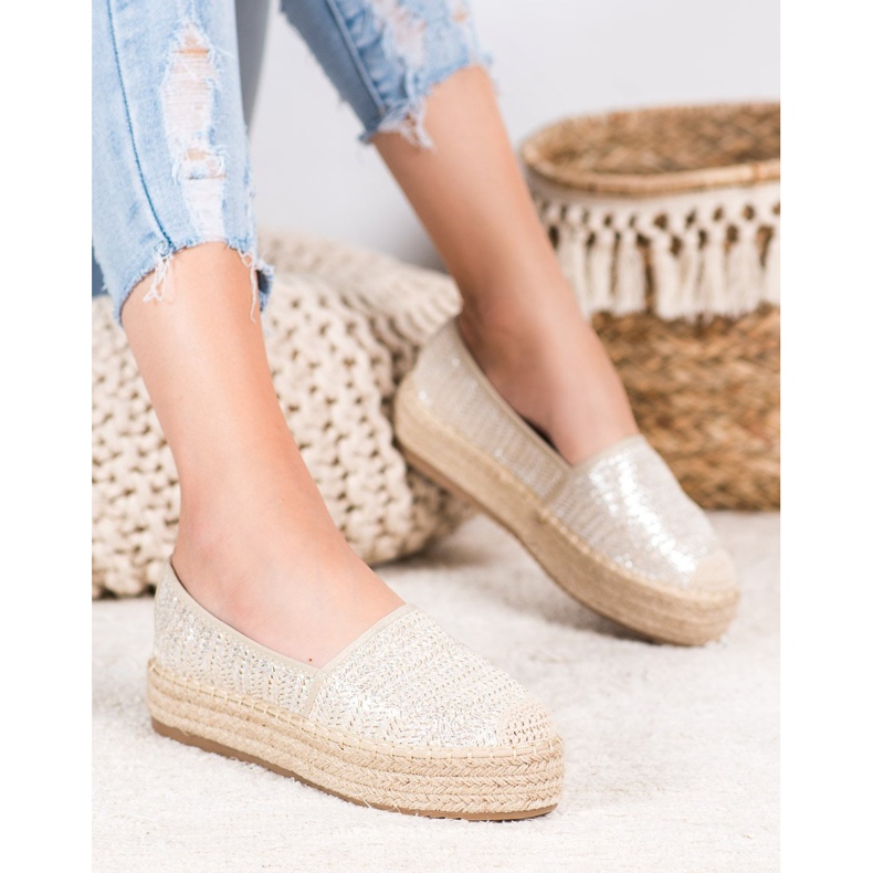 SHELOVET Pletene espadrile na platformi siva 2