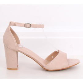 Sandale visoke potpetice bež 88-395 Akt 1