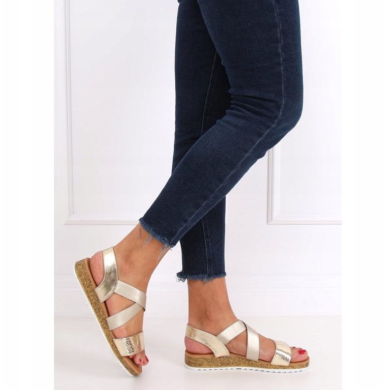 AM042 Zlatne ženske zlatne sandale zlatni 1